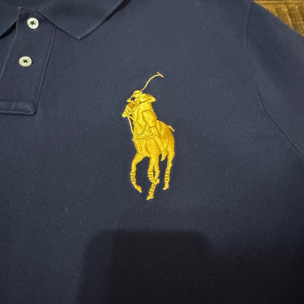 Polo Ralph Lauren Mens XXL Navy Blue Big Pony Royal Crest Classic Fit Polo Shirt - Picture 3 of 8